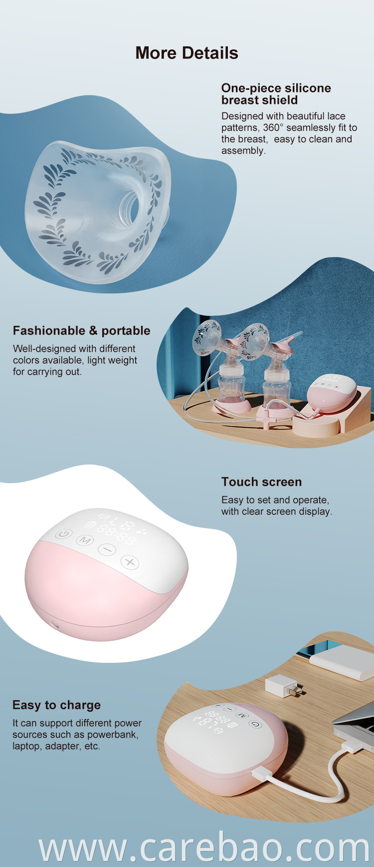 Best Selling Baby Product 2 In 1 Hands Free Automatic Hand-free Silent Electric Breast Pump Double Bottle Milk Extractor